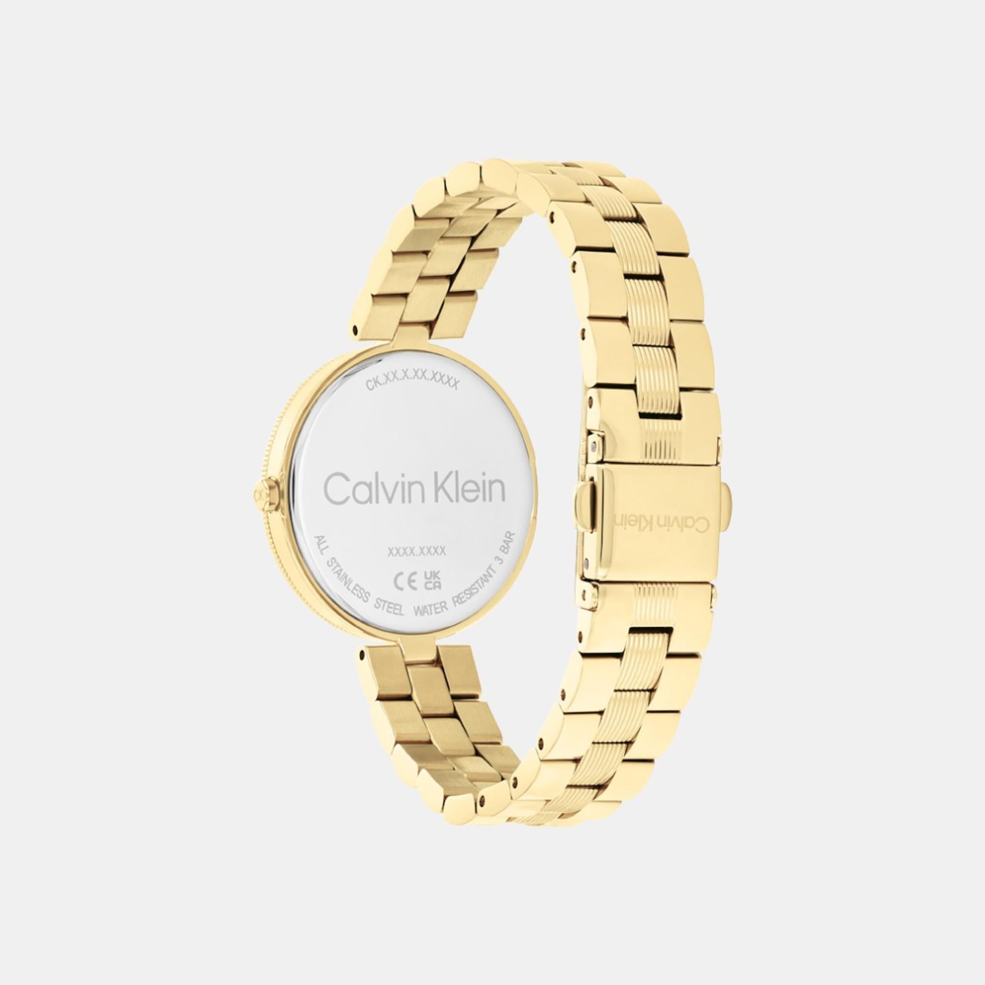 Calvin Klein Women Round Light Champagne watch