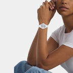 Women Quartz Grey Dial Analog Stainless Steel Watch 25100022