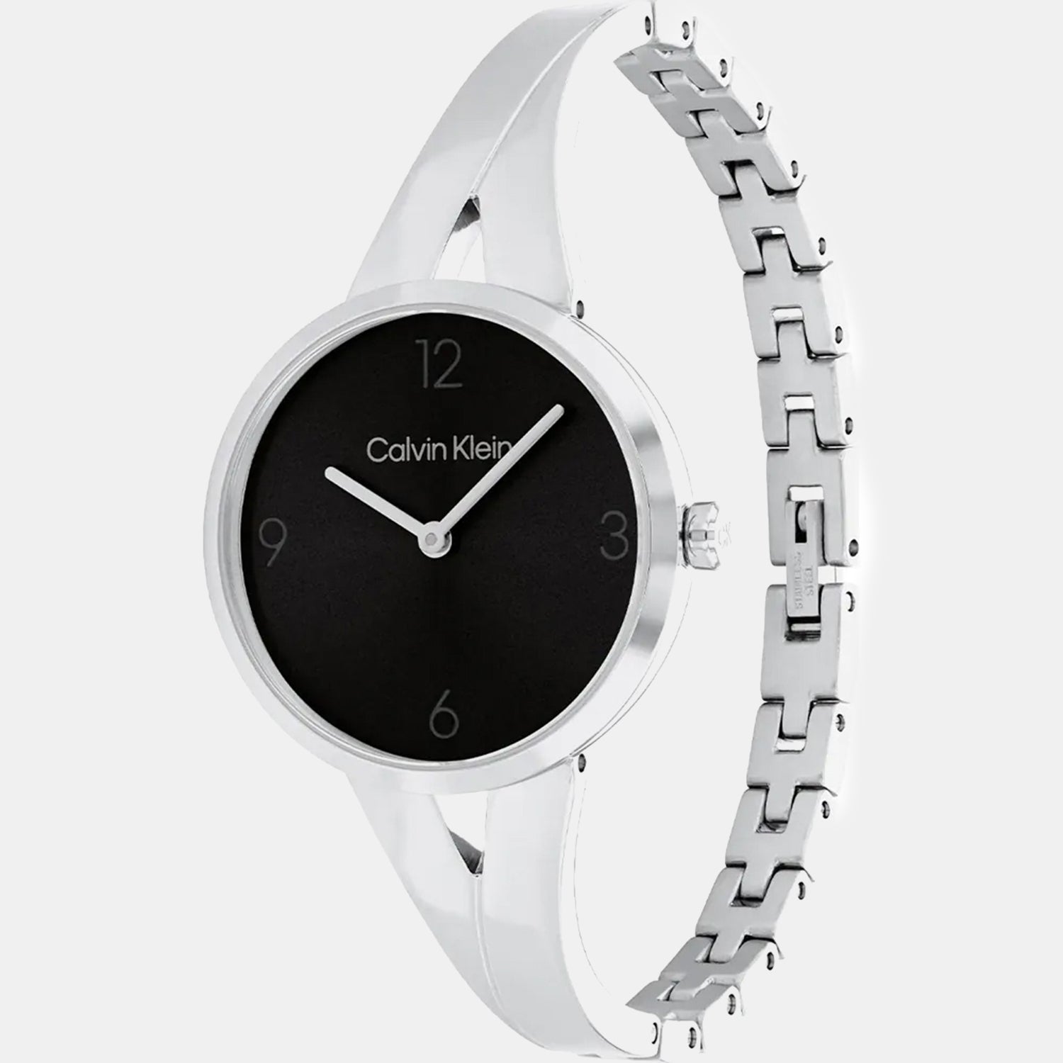 Women Quartz Black Dial Analog Stainless Steel Watch 25100026