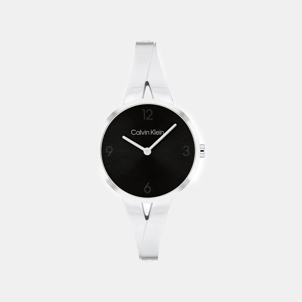 Women Quartz Black Dial Analog Stainless Steel Watch 25100026