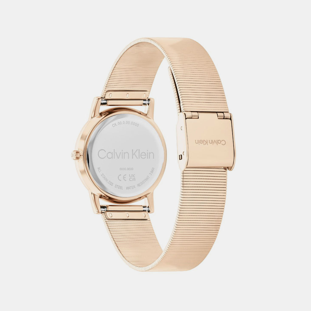 Calvin Klein Women Round Carnation Gold watch
