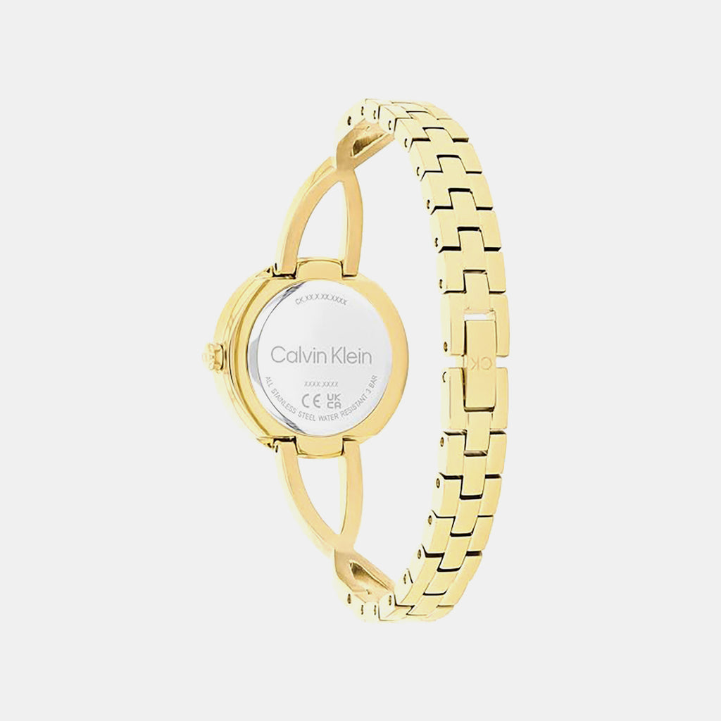 Sculpted Embrace Women Quartz Black Dial Analog Stainless Steel Watch 25100059