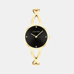 Sculpted Embrace Women Quartz Black Dial Analog Stainless Steel Watch 25100059