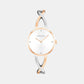 Sculpted Embrace Women Quartz Silver & White Dial Analog Stainless Steel Watch 25100060