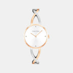 Sculpted Embrace Women Quartz Silver & White Dial Analog Stainless Steel Watch 25100060