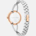 Sculpted Embrace Women Quartz Silver & White Dial Analog Stainless Steel Watch 25100060