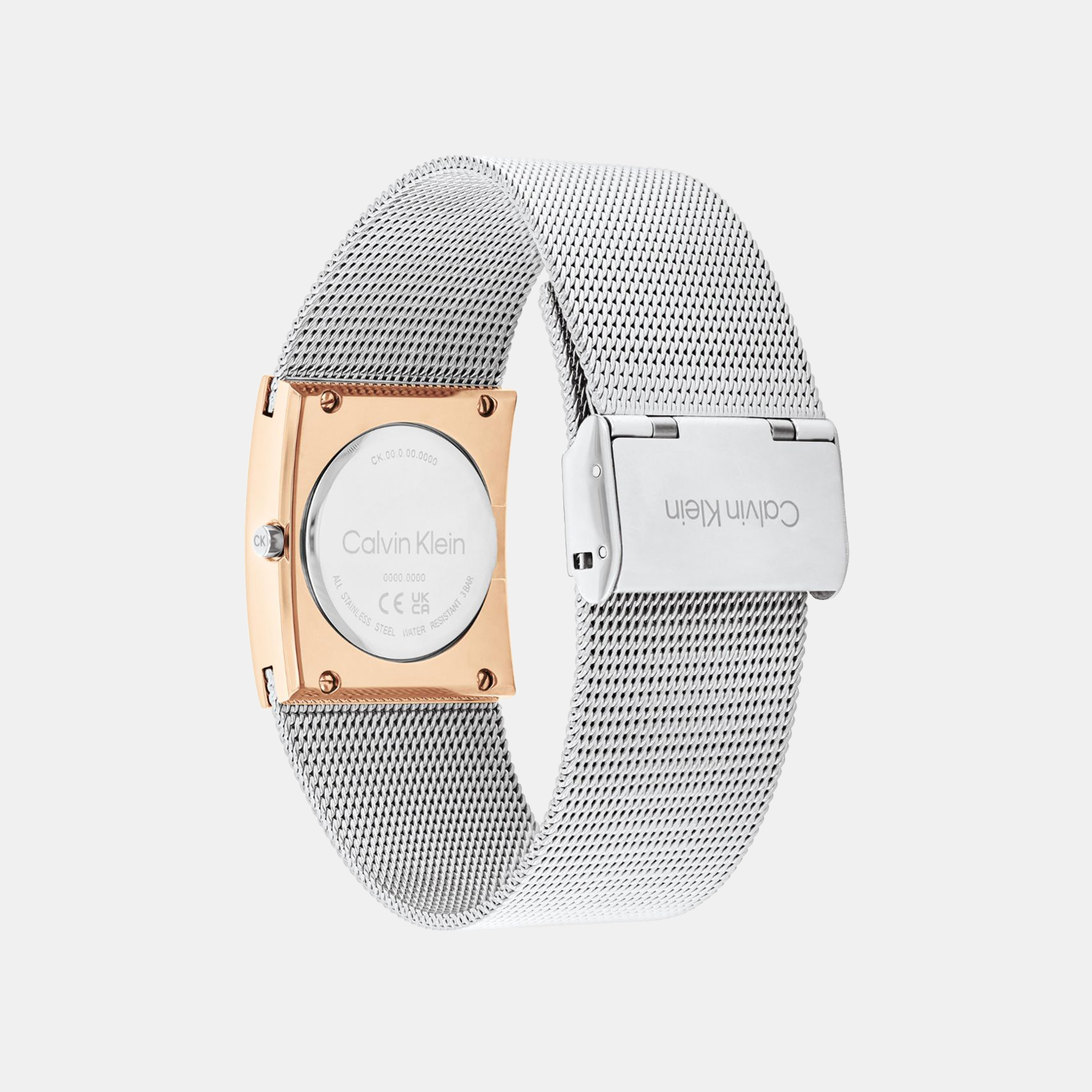 Calvin Klein Women Rectangular Silver White watch