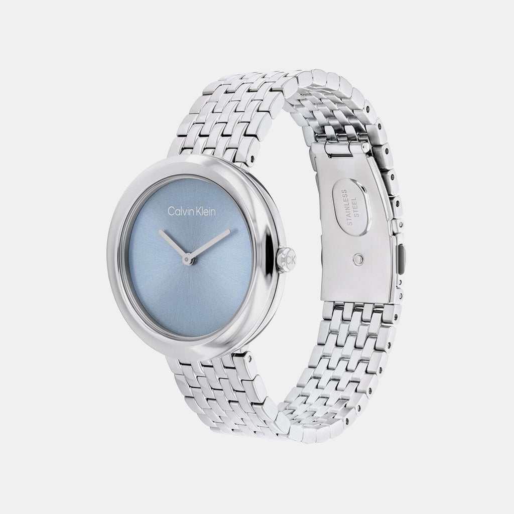 Women Quartz Blue Dial Analog Stainless Steel Watch 25100065