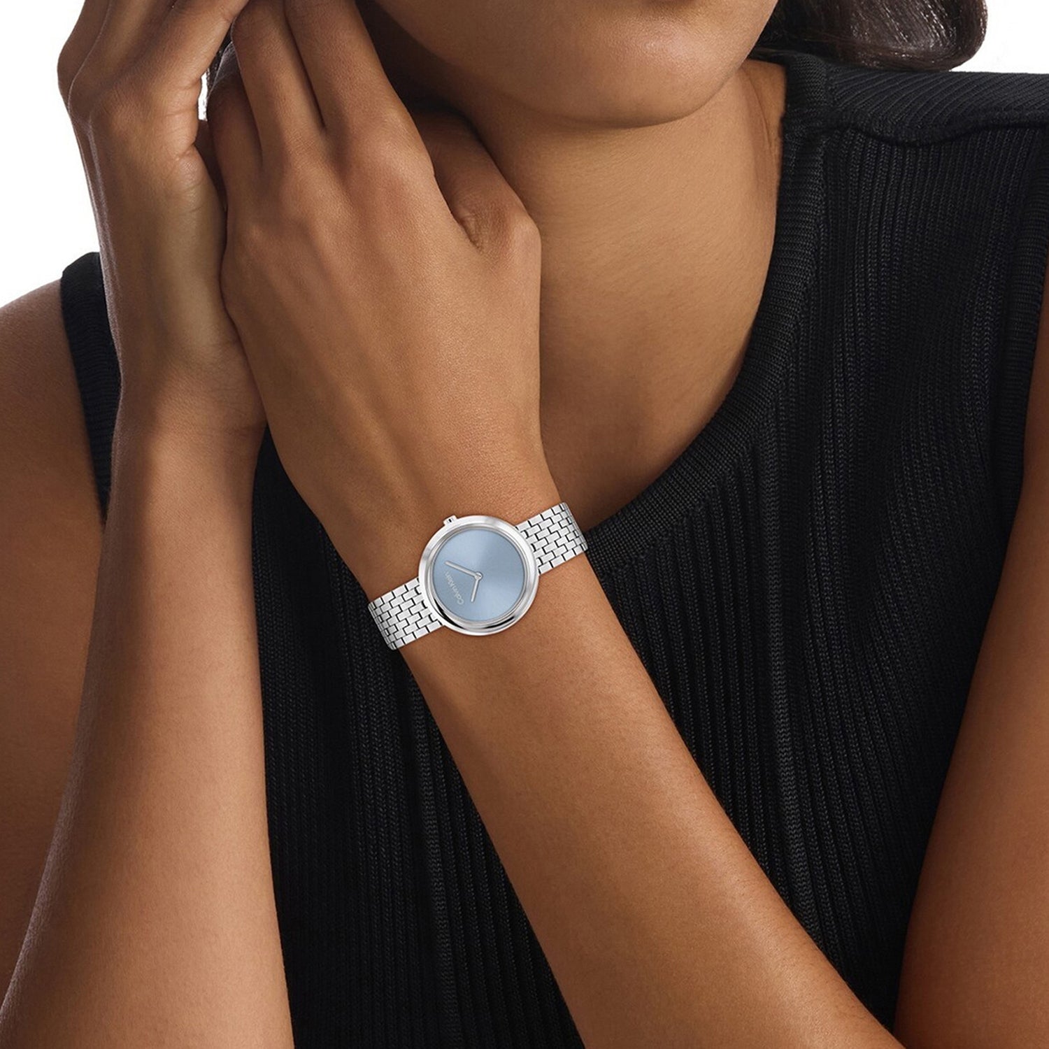 Women Quartz Blue Dial Analog Stainless Steel Watch 25100065
