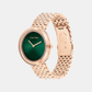 Women Quartz Green Dial Analog Stainless Steel Watch 25100068