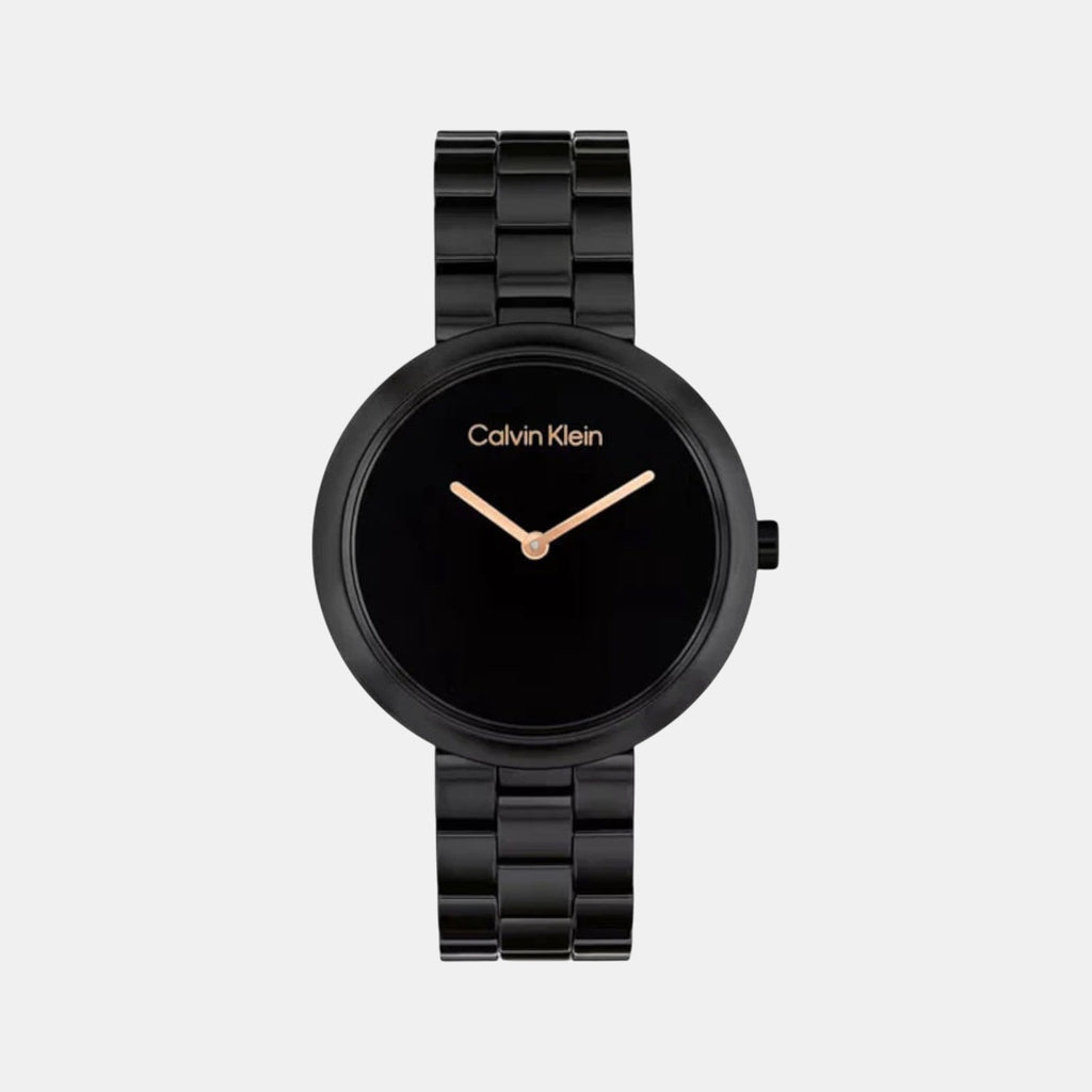 Ck Pure Women Quartz Black Dial Analog Ceramic Watch 25100075