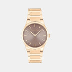 Ck Linear Elegance Women Quartz Brown Dial Analog Stainless Steel Watch 25100078