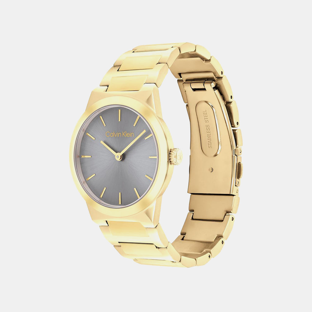 Ck Linear Elegance Women Quartz Grey Dial Analog Stainless Steel Watch 25100082