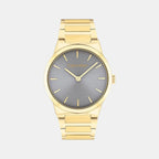 Ck Linear Elegance Women Quartz Grey Dial Analog Stainless Steel Watch 25100082