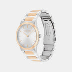 Ck Linear Elegance Women Quartz Silver Dial Analog Stainless Steel Watch 25100083