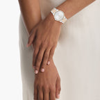 Ck Linear Elegance Women Quartz Silver Dial Analog Stainless Steel Watch 25100083