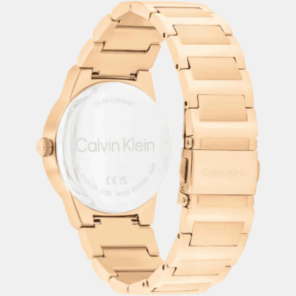 Ck Linear Elegance Women Quartz Black Dial Analog Stainless Steel Watch 25100086