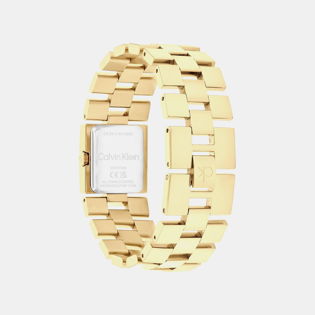 Ck Meridian Women Quartz Gold Dial Analog Stainless Steel Watch 25100089
