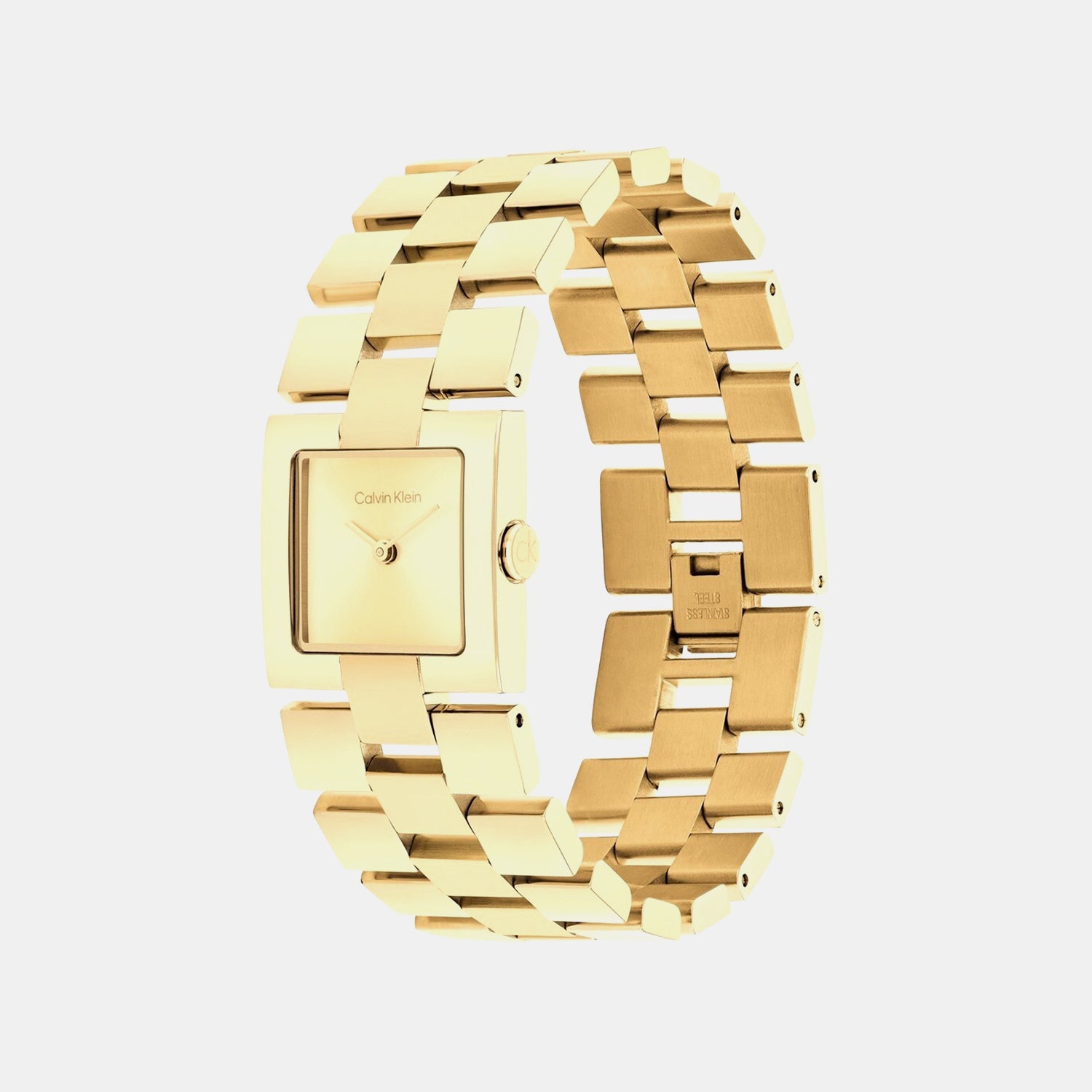 Ck Meridian Women Quartz Thin Gold Dial Analog Stainless Steel Watch 25100089