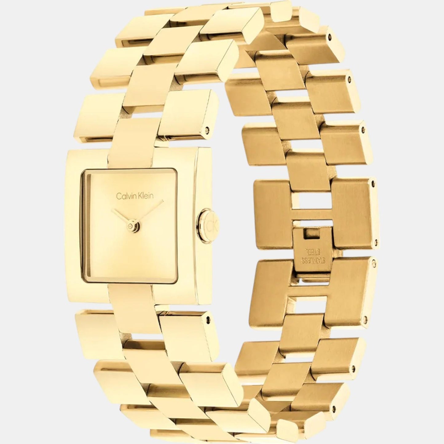 Ck Meridian Women Quartz Thin Gold Dial Analog Stainless Steel Watch 25100089