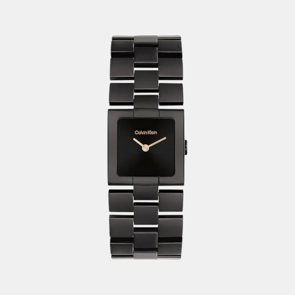 Ck Meridian Women Quartz Black Dial Analog Stainless Steel Watch 25100091