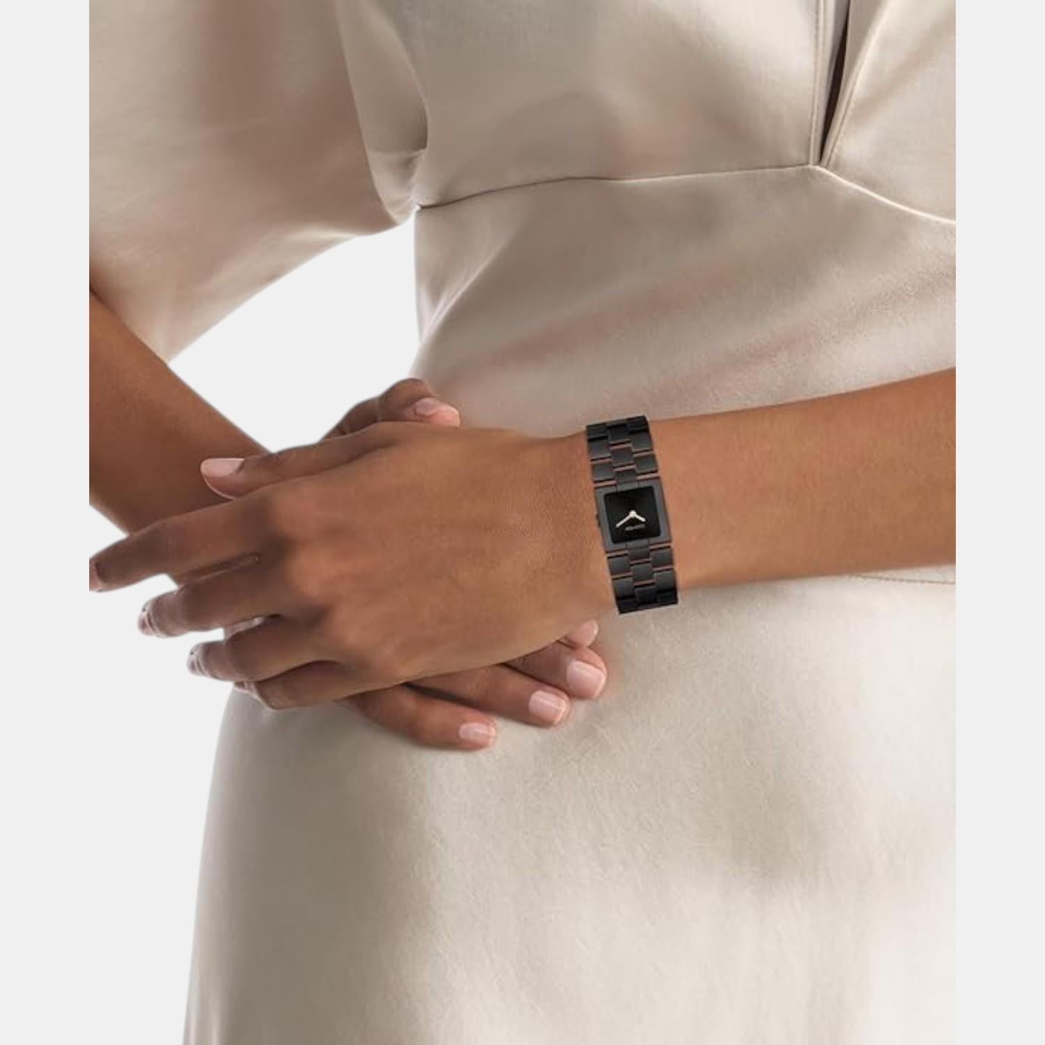 Ck Meridian Women Quartz Black Dial Analog Stainless Steel Watch 25100091