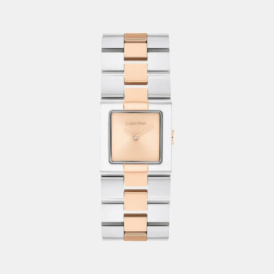 Ck Meridian Women Quartz Blush Dial Analog Stainless Steel Watch 25100092