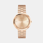 Women Quartz Rose Gold Dial Analog Stainless Steel Watch 25100095