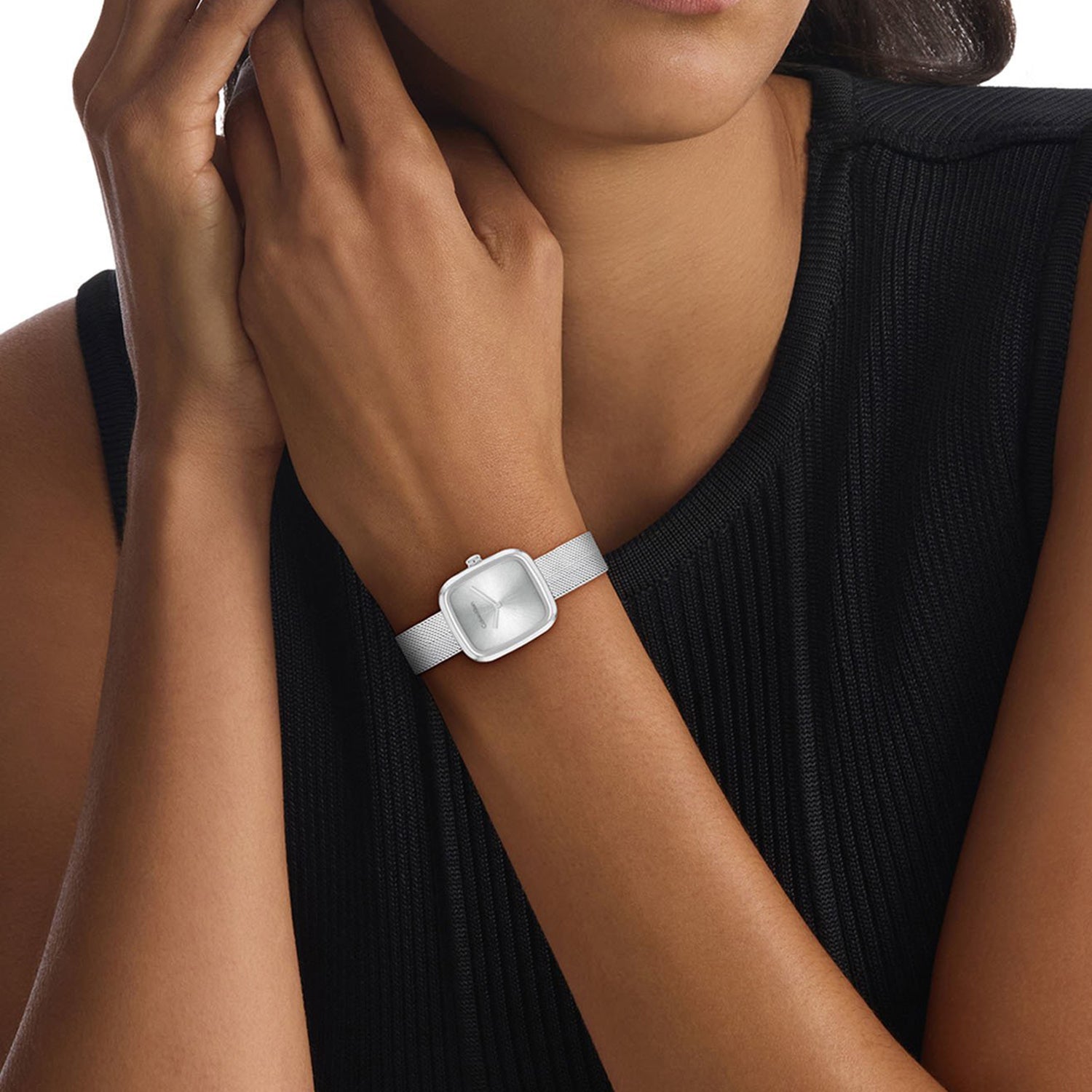 Adore Women Quartz Silver Dial Analog Mesh Watch 25100098