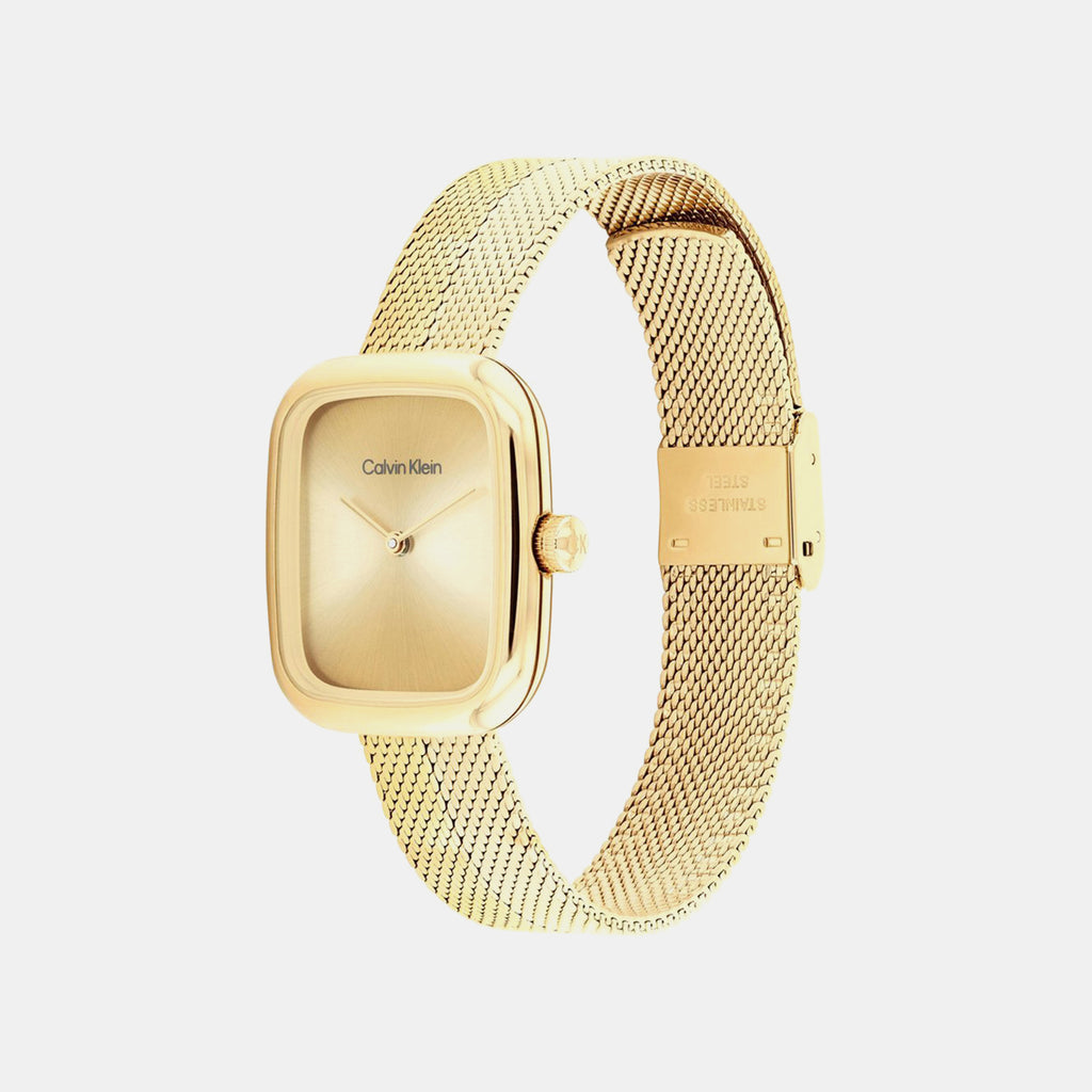 Ck Adore Women Quartz Gold Dial Analog Stainless Steel Watch 25100099