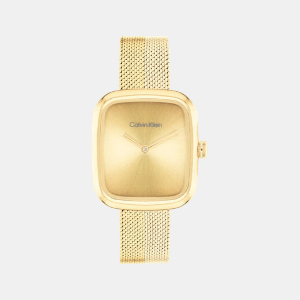 Ck Adore Women Quartz Gold Dial Analog Stainless Steel Watch 25100099