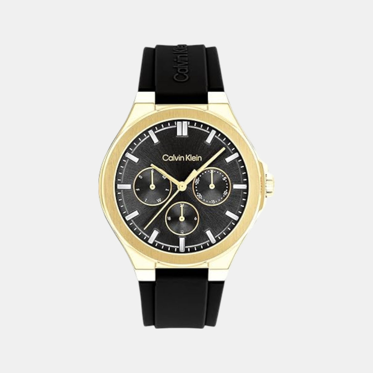 Vibrancy Women Quartz Black Dial Multi-Function Silicone Watch 25100107