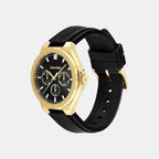 Vibrancy Women Quartz Black Dial Multi-Function Leather Watch 25100107