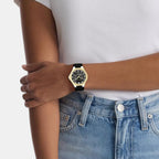 Vibrancy Women Quartz Black Dial Multi-Function Leather Watch 25100107