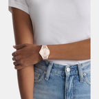 Vibrancy Women Quartz Blush Dial Multi-Function Leather Watch 25100108