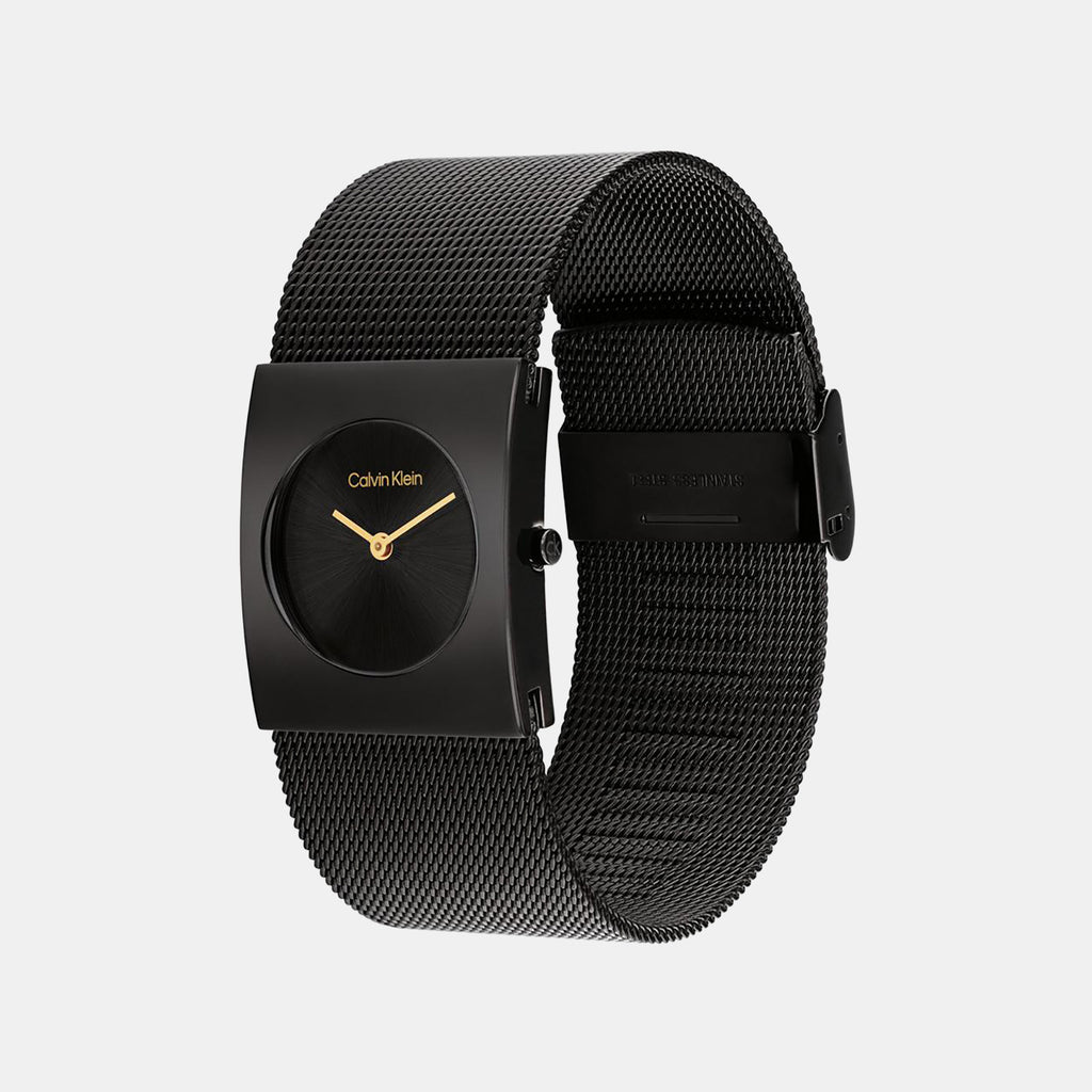 Ck Pulse Women Quartz Black Dial Analog Mesh Watch 25100109