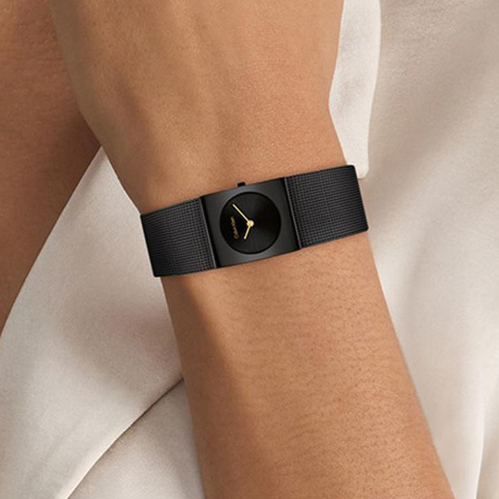 Ck Pulse Women Quartz Black Dial Analog Mesh Watch 25100109