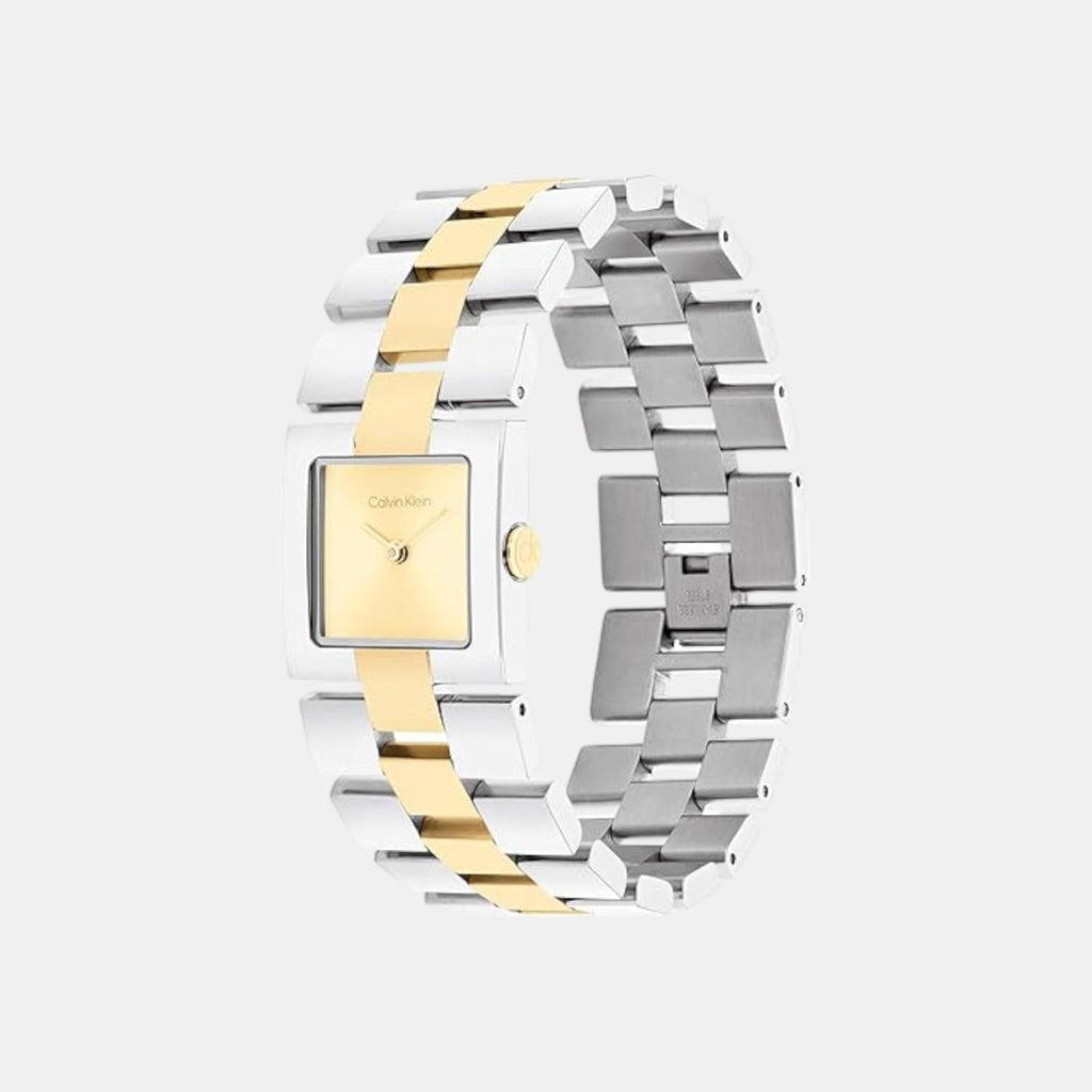 Ck Meridian Women Quartz Thin Gold Dial Analog Stainless Steel Watch 25100115