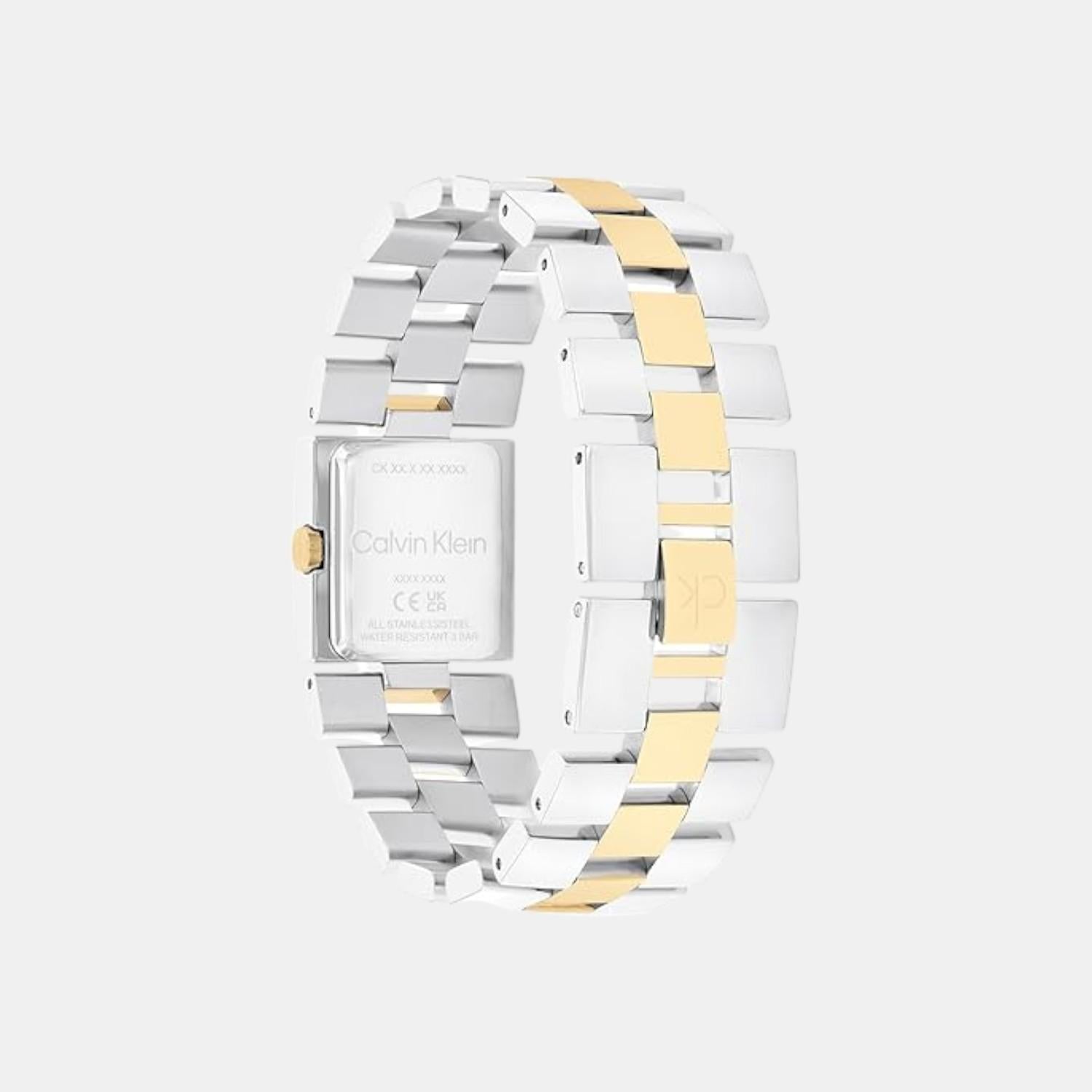 Ck Meridian Women Quartz Thin Gold Dial Analog Stainless Steel Watch 25100115