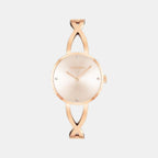 Sculpted Embrace Women Quartz Blush Dial Analog Stainless Steel Watch 25100116