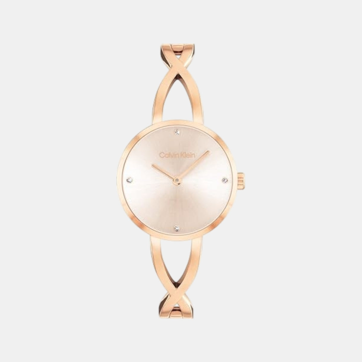 Sculpted Embrace Women Quartz Pink Dial Analog Stainless Steel Watch 25100116
