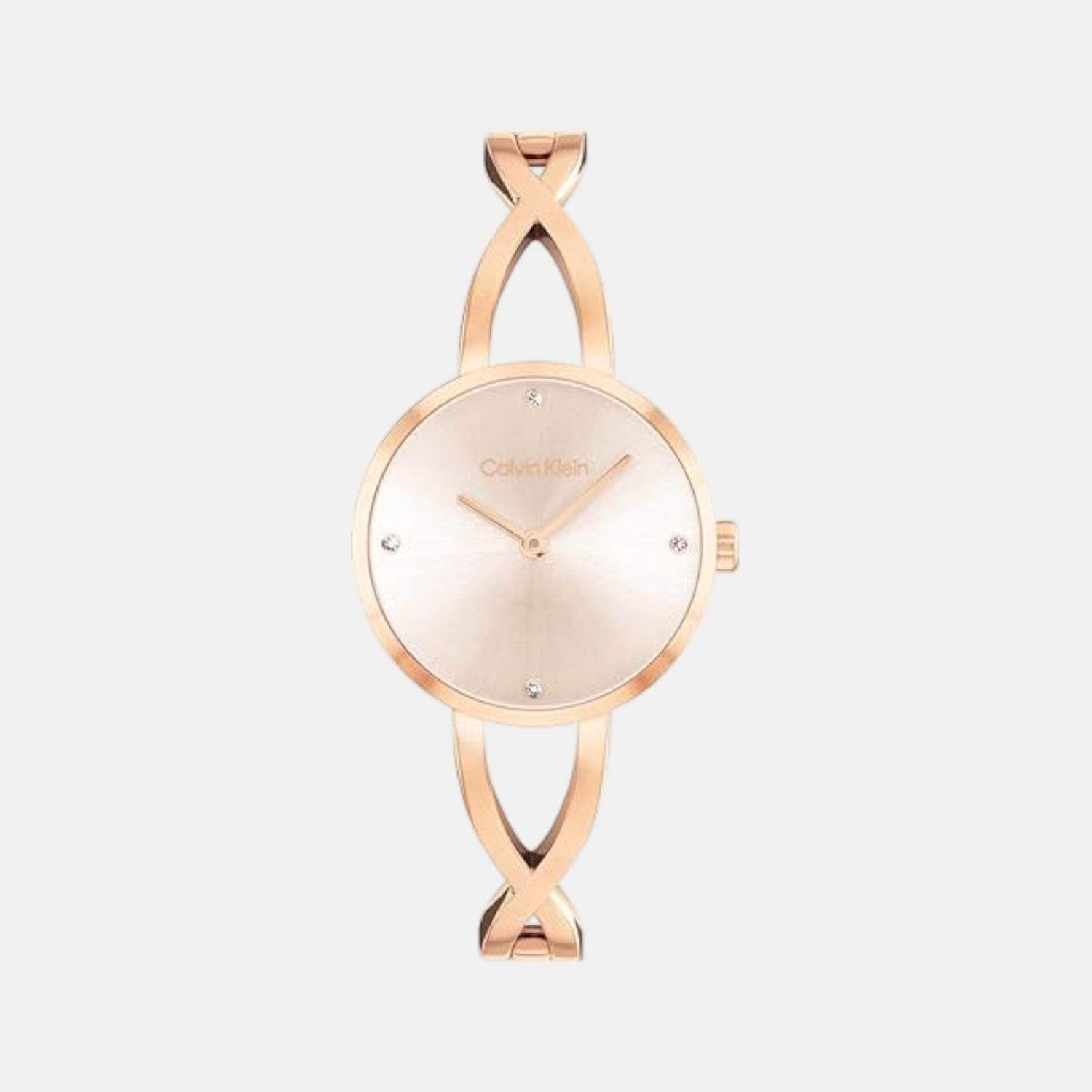Sculpted Embrace Women Quartz Blush Dial Analog Stainless Steel Watch 25100116