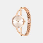 Sculpted Embrace Women Quartz Blush Dial Analog Stainless Steel Watch 25100116