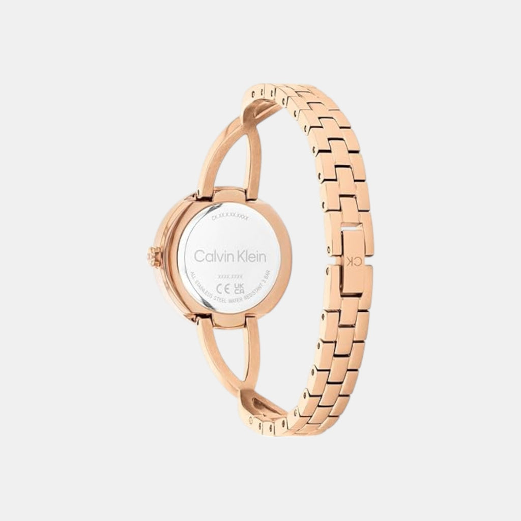 Sculpted Embrace Women Quartz Blush Dial Analog Stainless Steel Watch 25100116