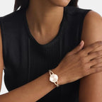 Sculpted Embrace Women Quartz Blush Dial Analog Stainless Steel Watch 25100116