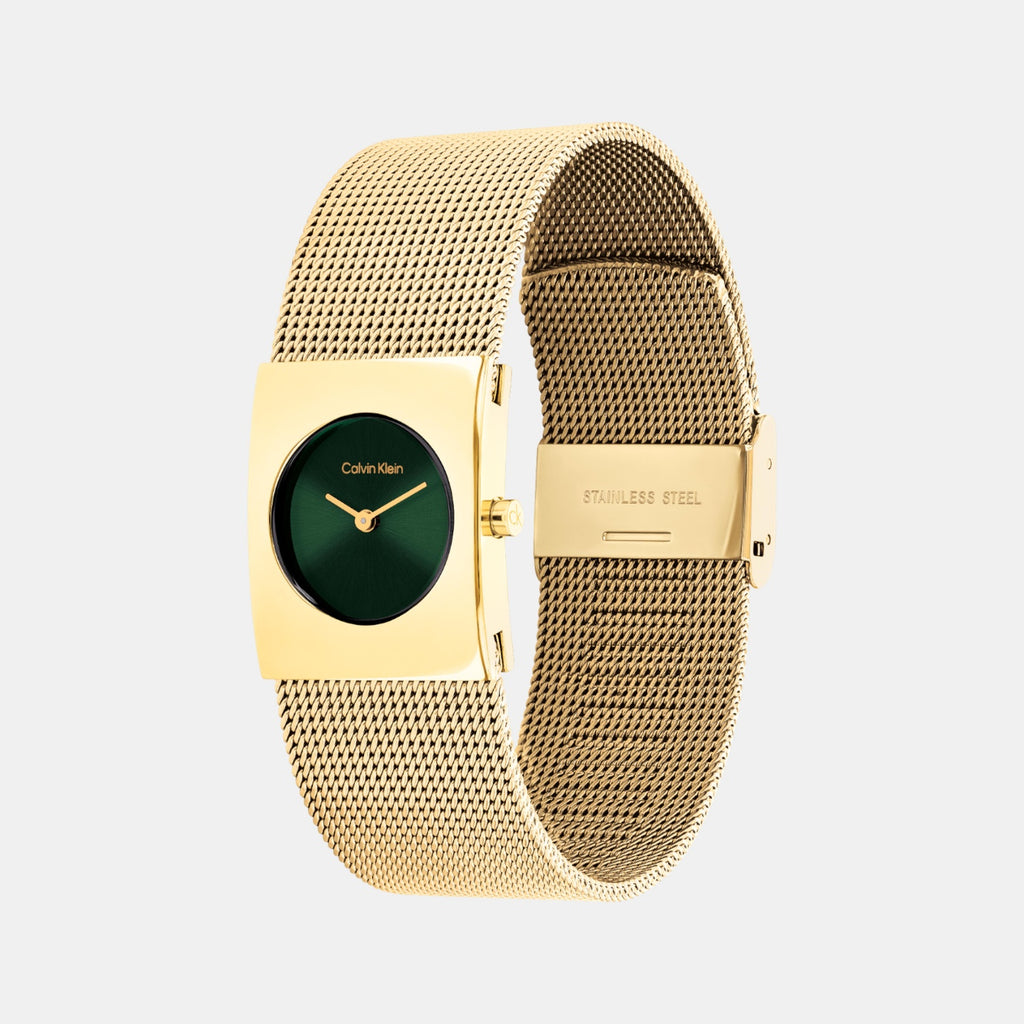 Ck Pulse Women Quartz Green Dial Analog Stainless Steel Watch 25100136