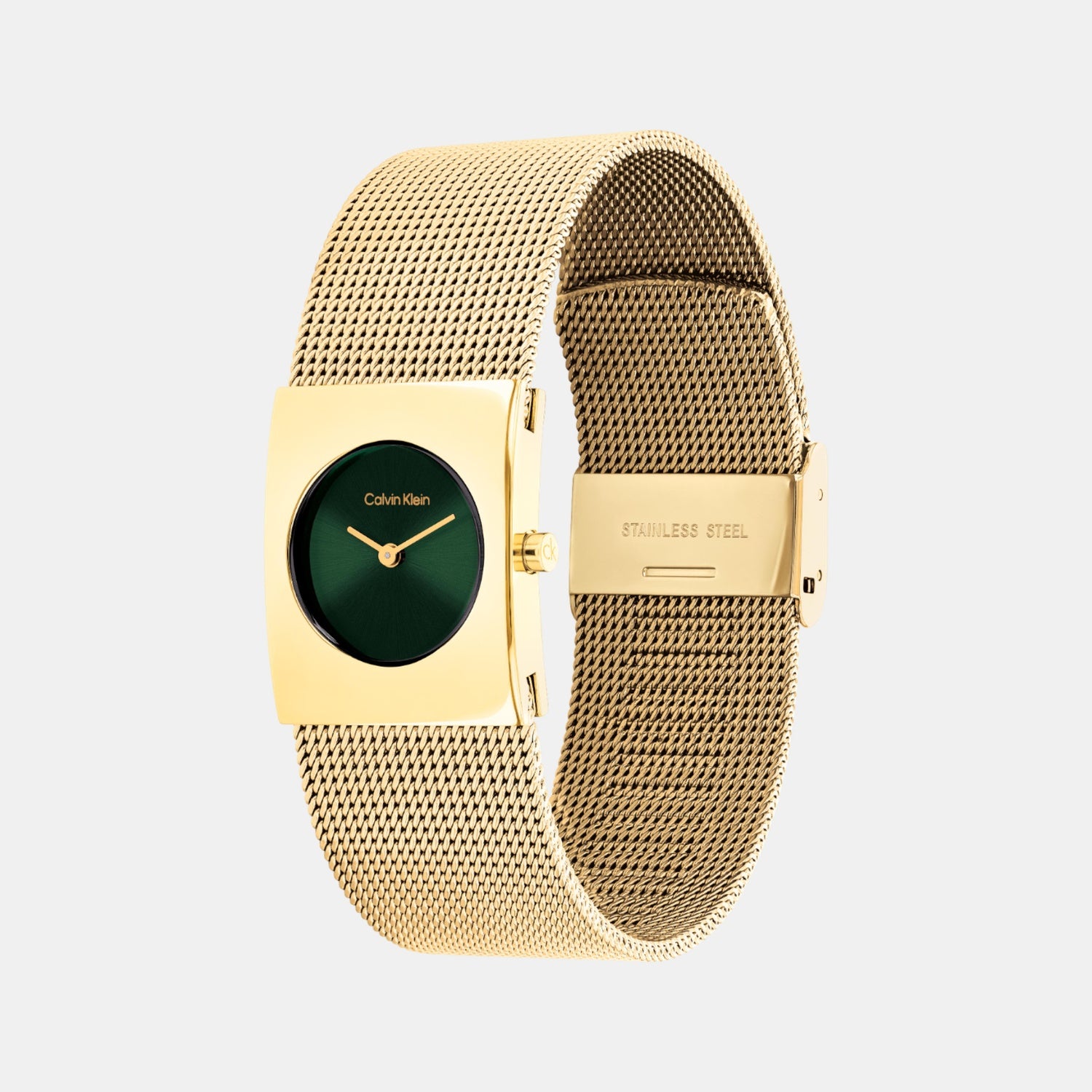 Ck Pulse Women Quartz Green Dial Analog Stainless Steel Watch 25100136