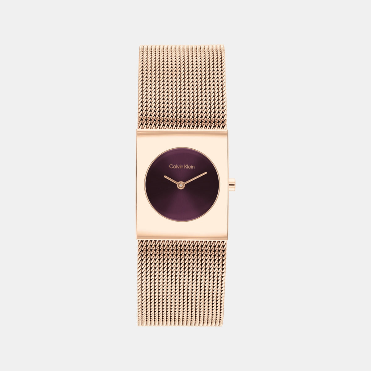 Ck Pulse Women Quartz Burgundy Dial Analog Mesh Watch 25100137