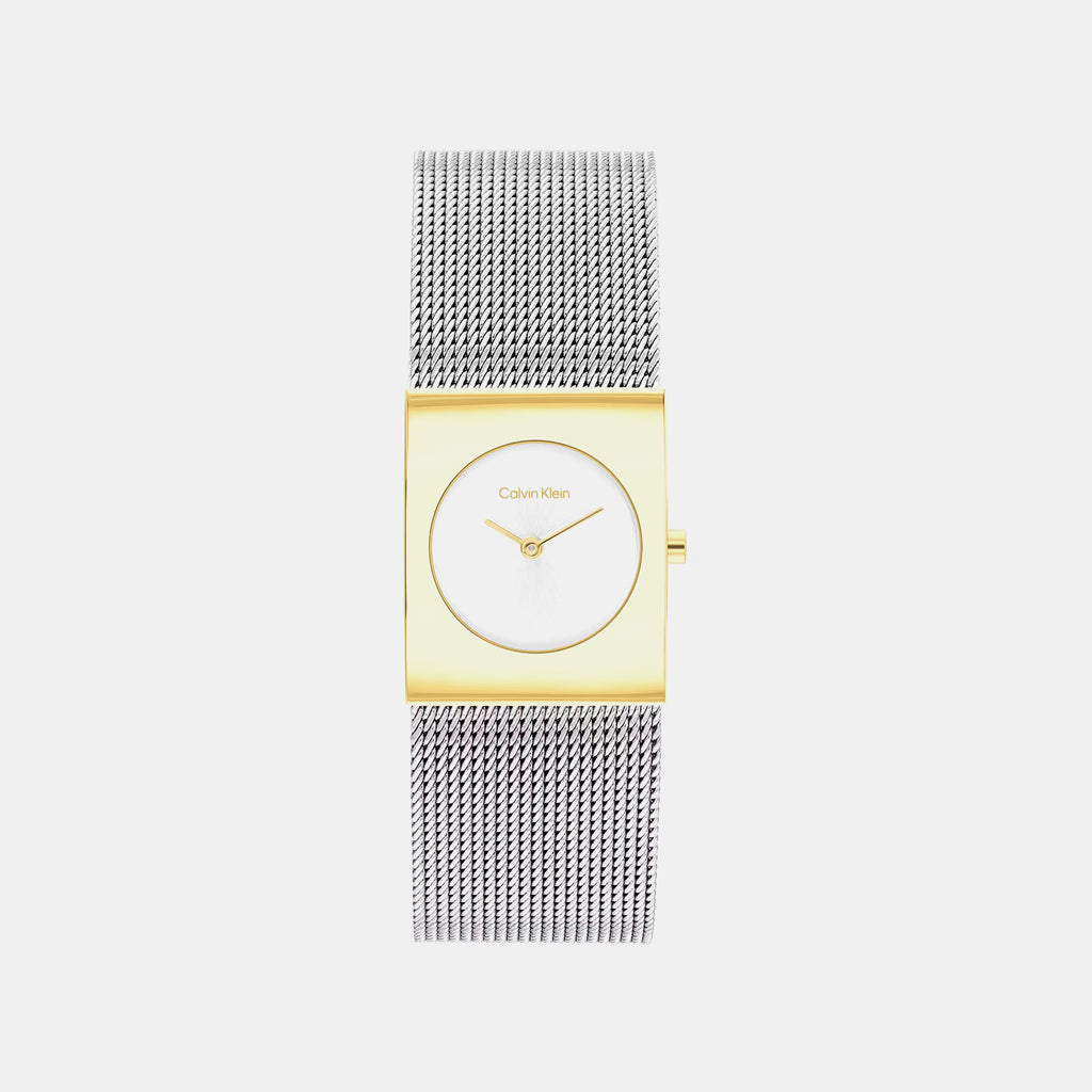 Women Quartz Silver Dial Analog Mesh Watch 25100139