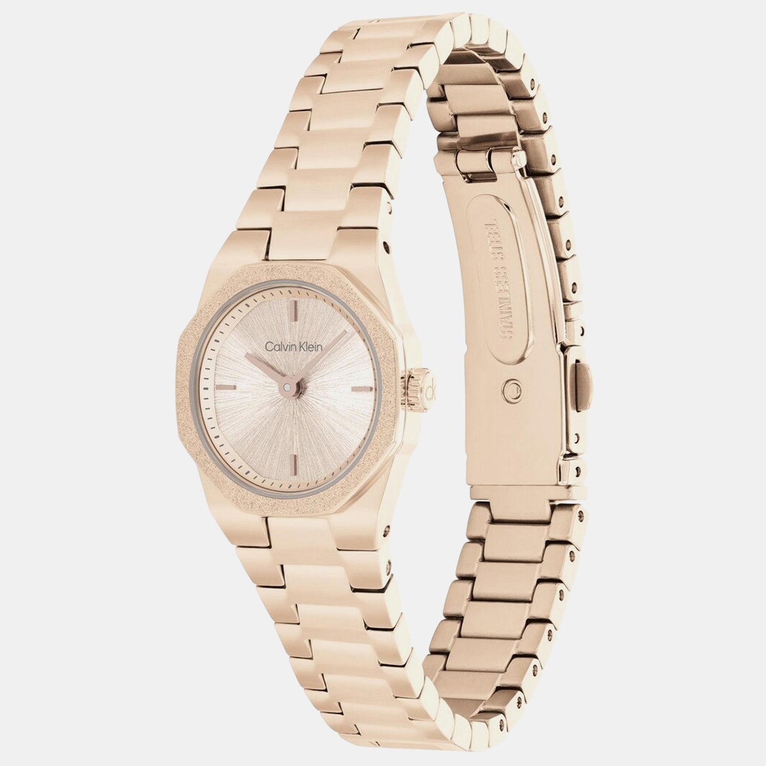 Women Quartz Beige Dial Analog Stainless Steel Watch 25100144
